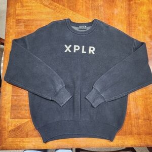 Men's Black Crewneck XPLR Sweater Men Size Large
